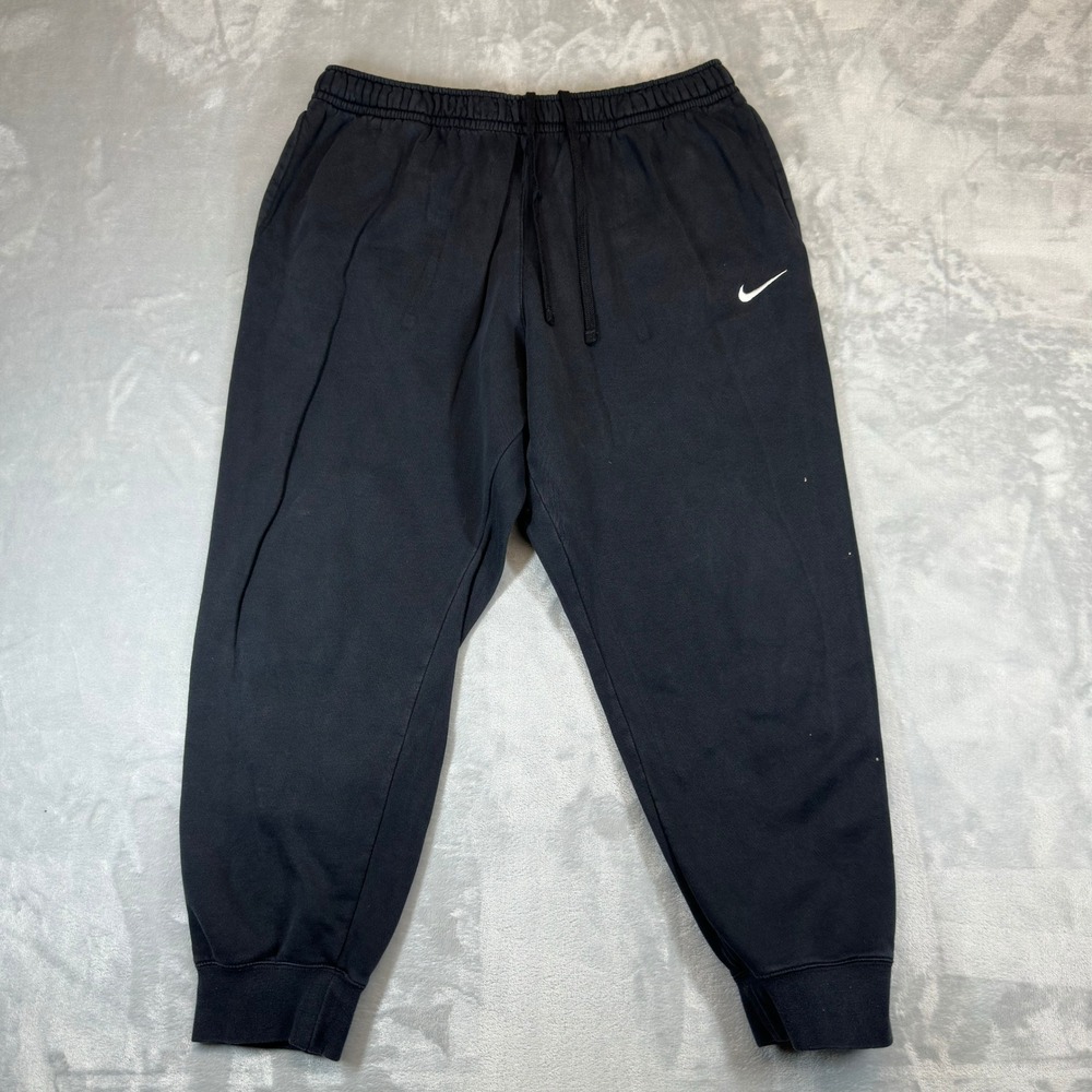 Nike Sweatpants Mens XXL Black Sportswear Fleece Joggers Swoosh Logo Drawstring